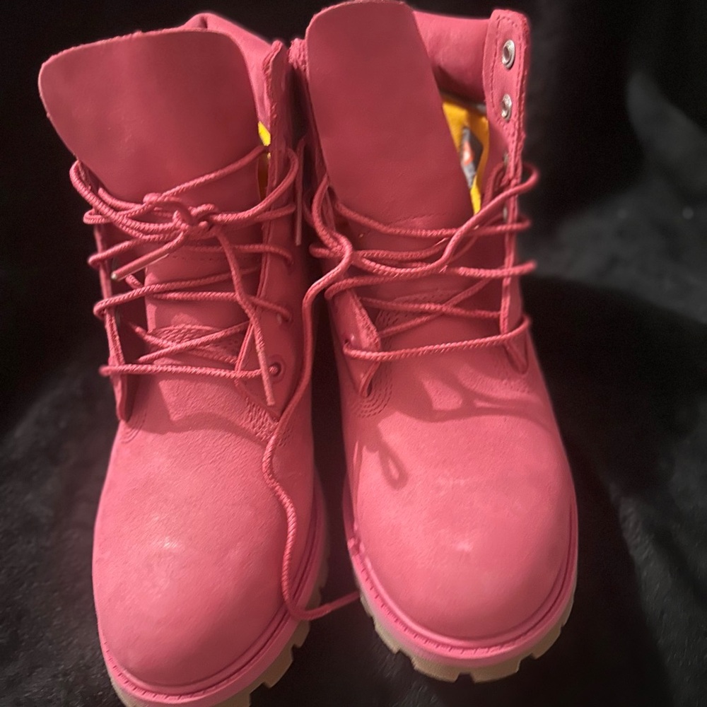 Women's Pink Lace-Up Boots